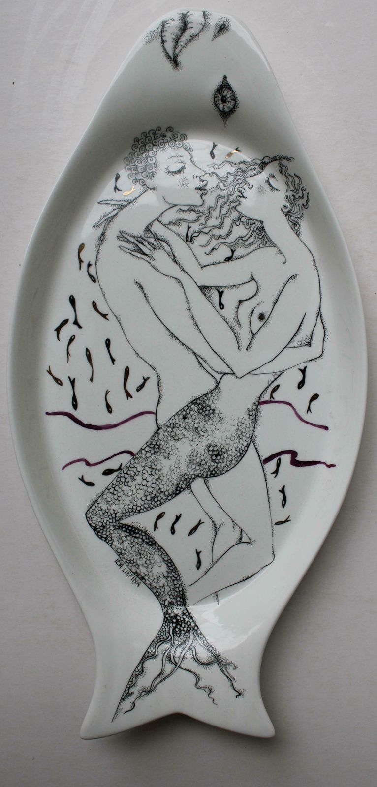 Ieva Liepina Water 2009, Painted Porcelain Plate,