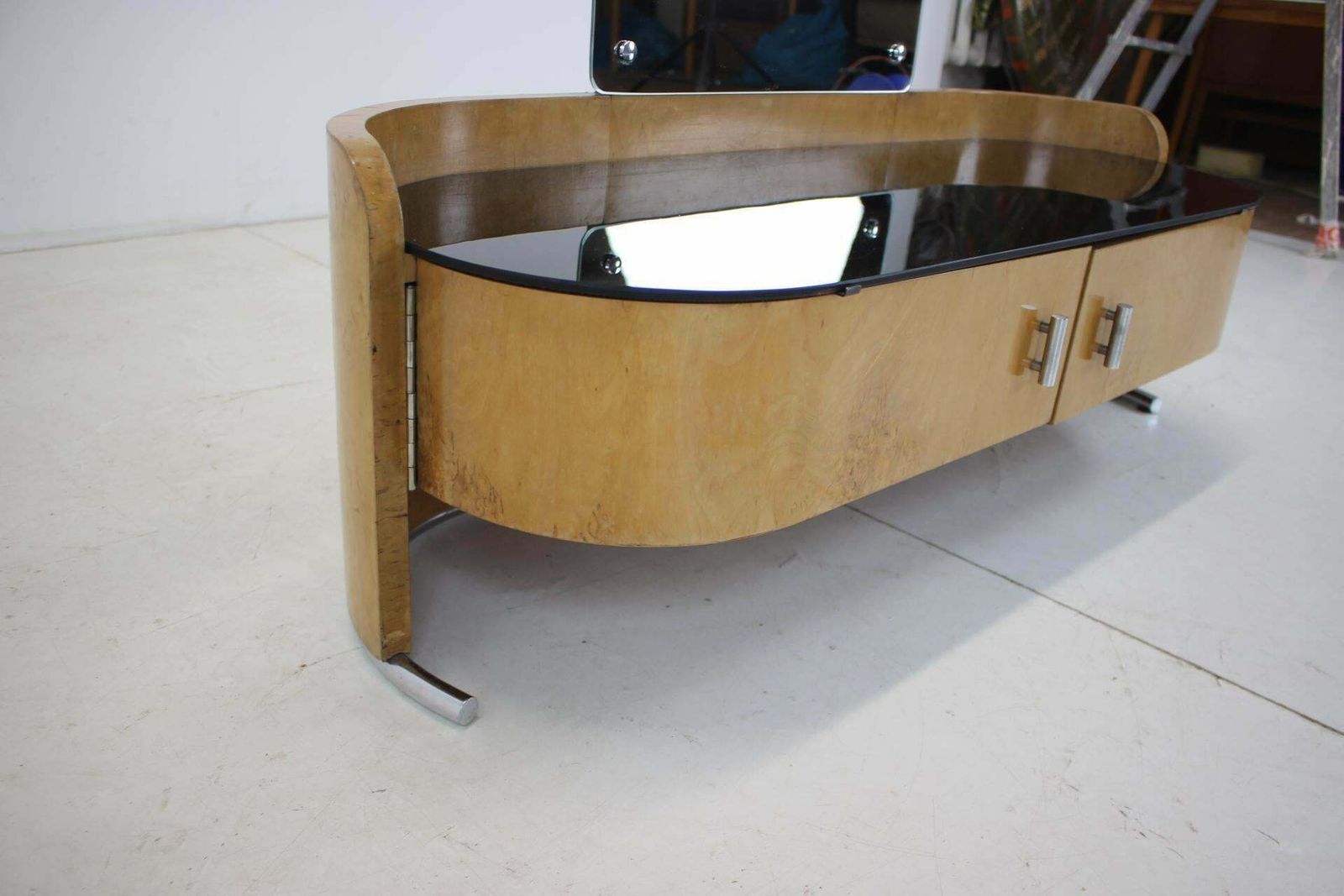 Art Deco Mirror Tubular Cabinet, Czechoslovakia, 1937 photo Furniture