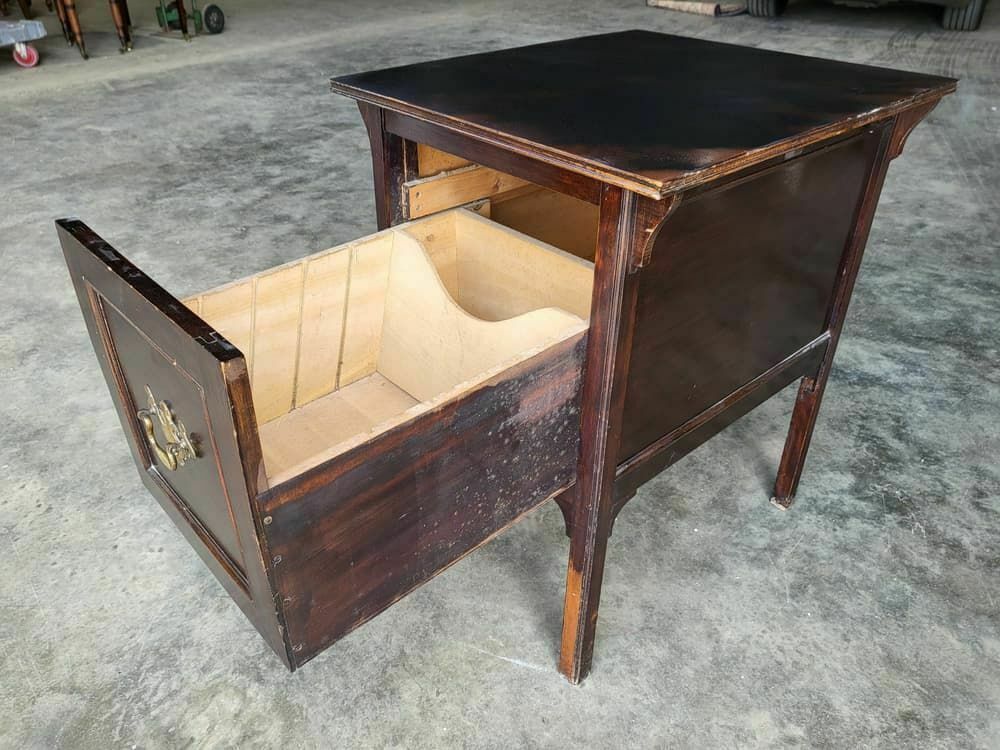 Vintage 20thc Mahogany Single Drawer Filing Record Cabinet Tall Legs Side Table photo 145.0