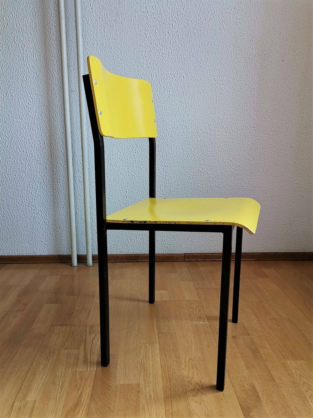 1 Of 10 Industrial School Chairs / Vintage Wooden Desk Chair / Yugoslavia Desk Chairs photo Furniture