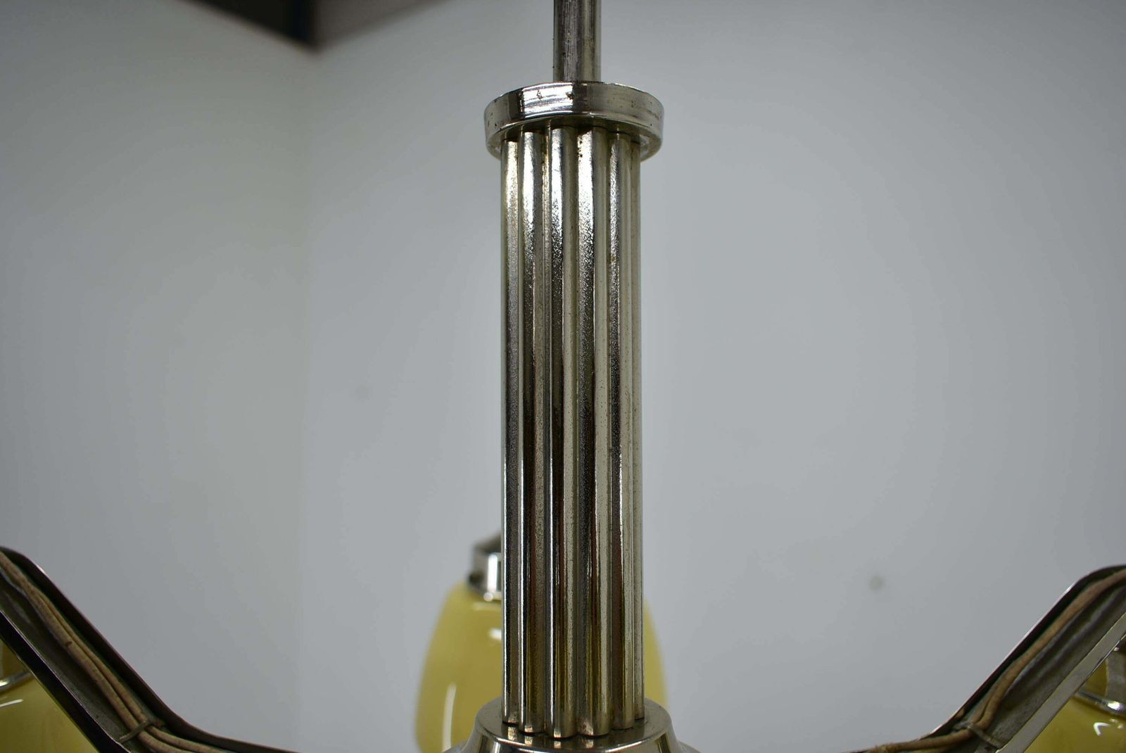 Art Deco Chrome And Glass Chandelier, 1920's photo buy