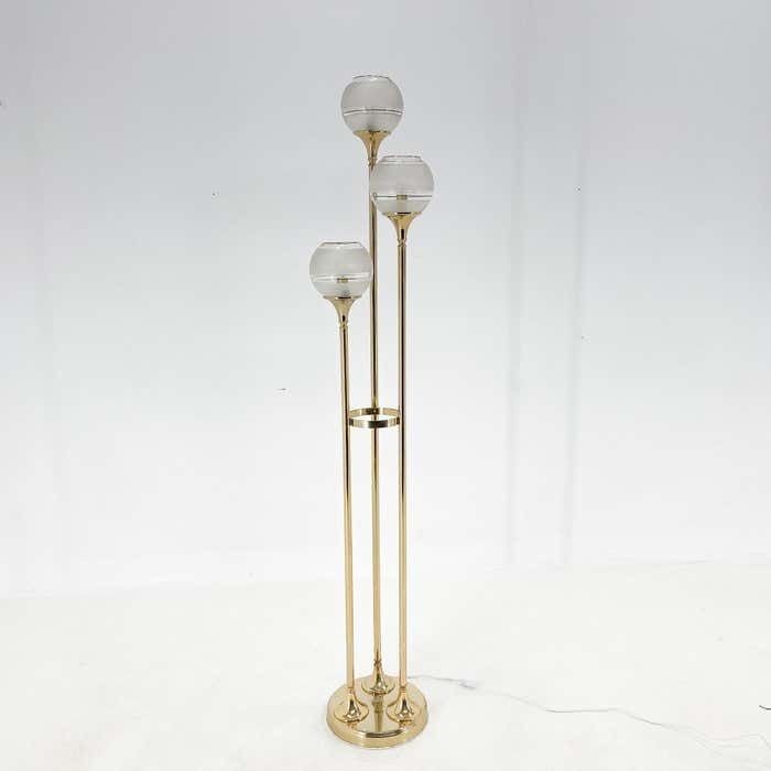 1115.0 1970's Italian Metal & Glass Floor Lamp photo