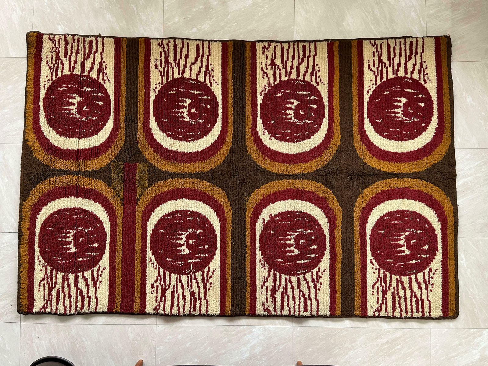 Design Scandinavian Vegan Friendly Carpet / Rug In Ege Rya Style  Around 1970s photo vintage