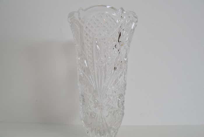 Mid Century Crystal Vase, Bohemia, 1950's photo vinterior