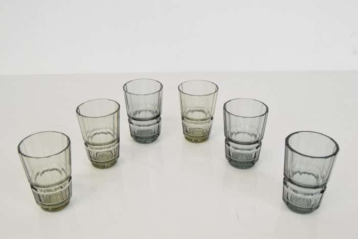 photo furniture Art Deco Glass Carafe With Six Glasses, Bohemia, 1930's