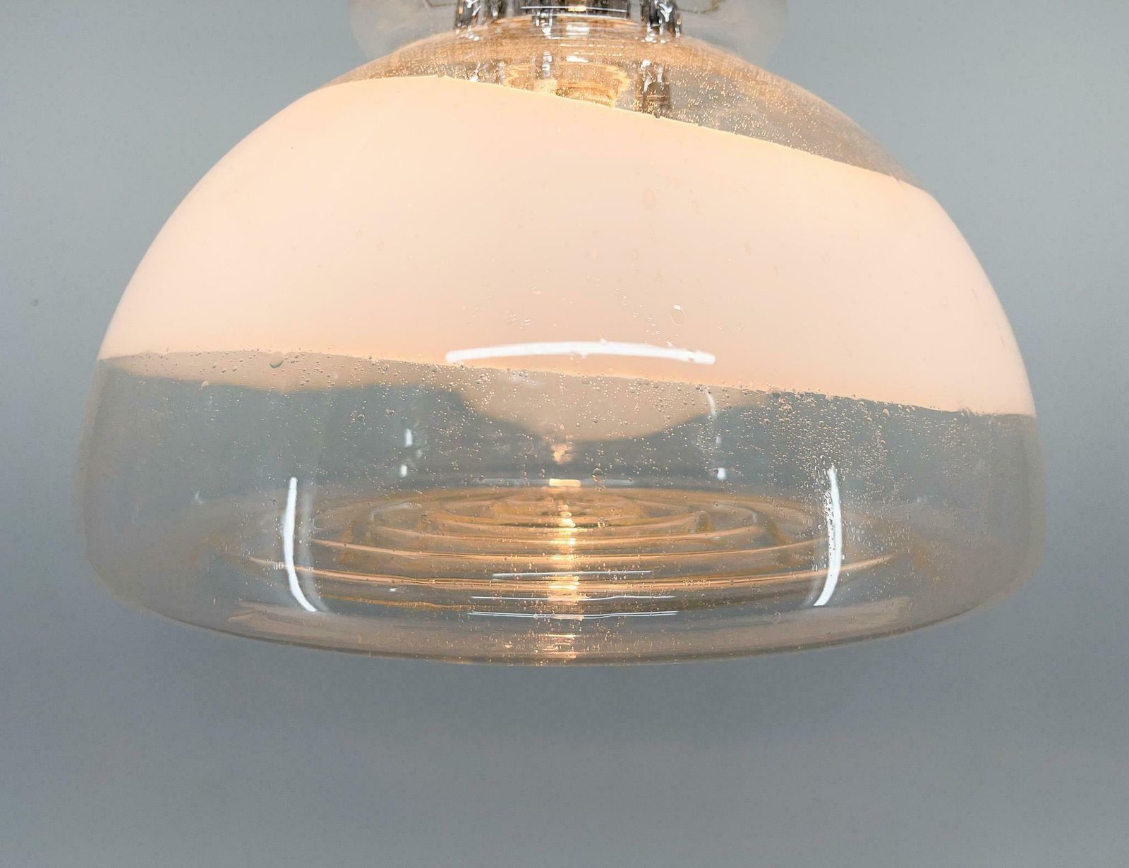 Lighting 1960''S Murano Glass & Chrome Pendant By Mazzega In Carlo Nason Style, Italy photo