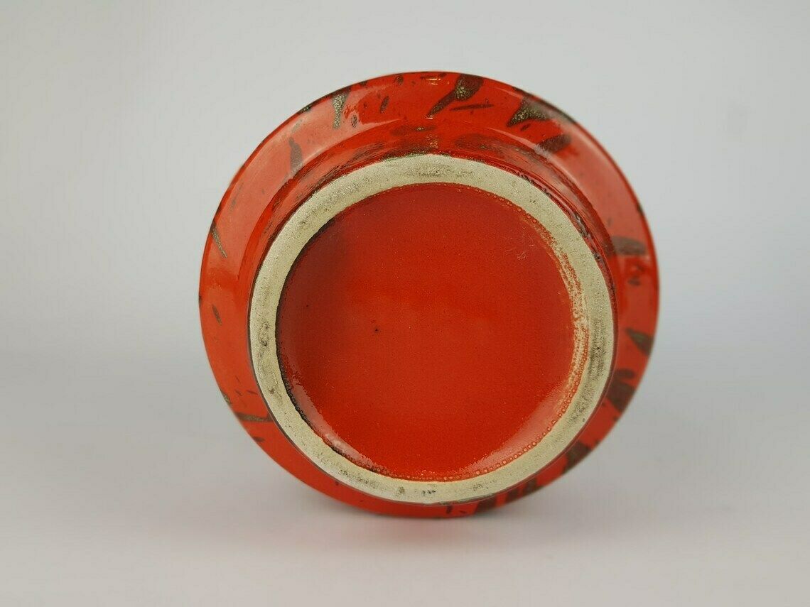 Vintage Es Keramik (Emons Und Söhne) Red Green Splash Decor Fat Lava Vaas 819/21 West Duits Aardewerk Jaren 1970 photo Woonaccessoires
