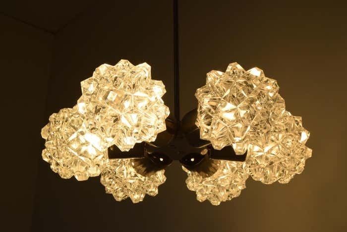 Lighting Set Of Two Chandeliers By Kamenicky Senov, 1970's photo