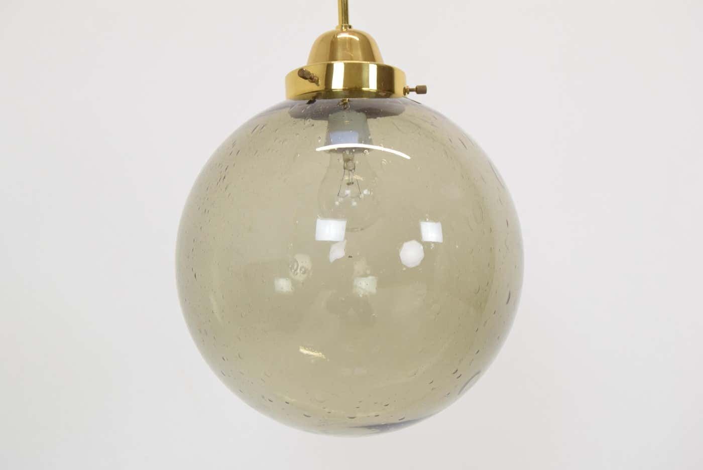 Mid Century Glass Pendant, Kamenicky Senov, 1960's photo Lighting