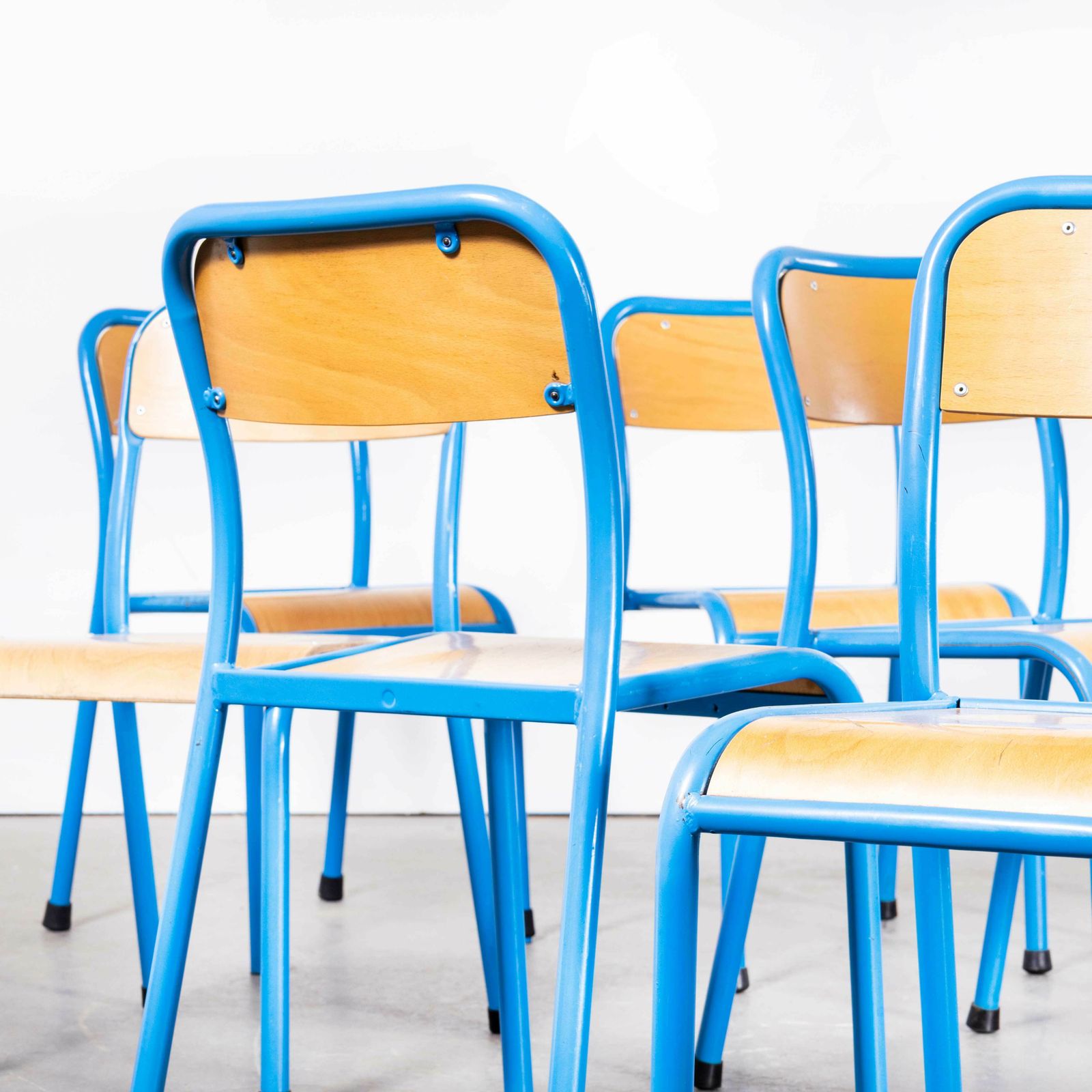 1960’s French Mullca Stacking Children’s Chairs – Set Of Nine photo for sale