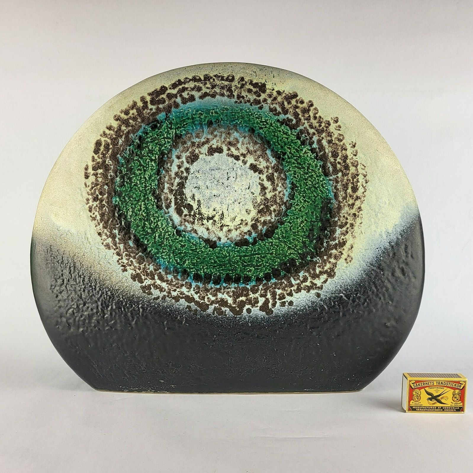 Xxl Vintage Dumler And Breiden Keramik Vaas Zwart En Groen Decor Polar Serie 22/36 West German Pottery Jaren 1970 photo furniture