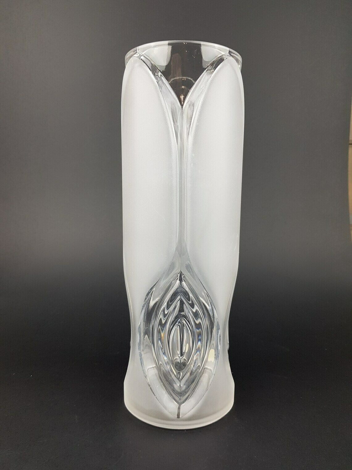 Vintage Peill Und Putzler Frosted Glass Cylinder Vase West Germany 1960s 1970s photo vintage