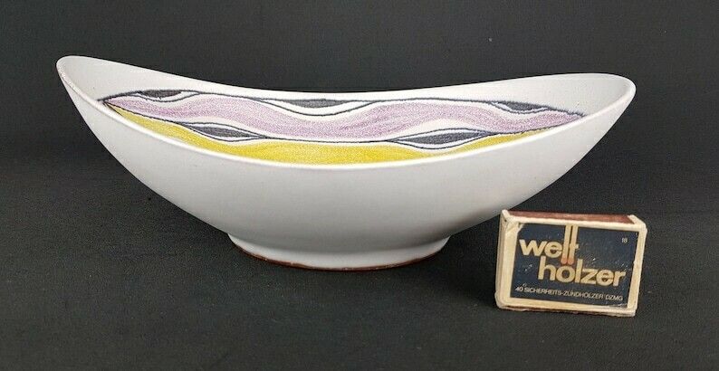 Vintage Richard Marschner, Studio Art Pottery, Kleurrijke Fat Lava Schaal, West German Pottery photo furniture