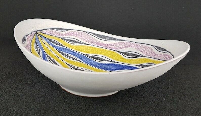 Vintage Richard Marschner, Studio Art Pottery, Kleurrijke Fat Lava Schaal, West German Pottery photo Woonaccessoires