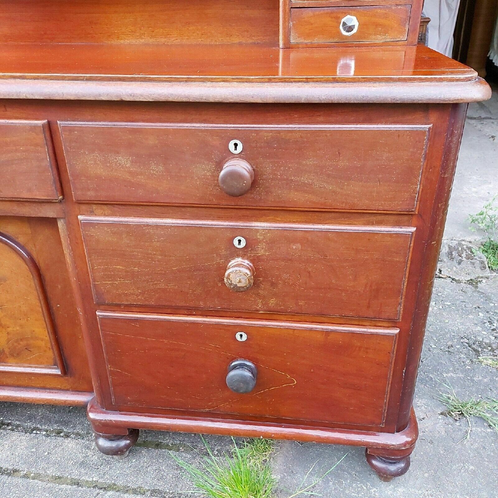 Antique Mahogany Victorian Chiffonier Sideboard 11 Drawers Cupboard And Key photo Furniture