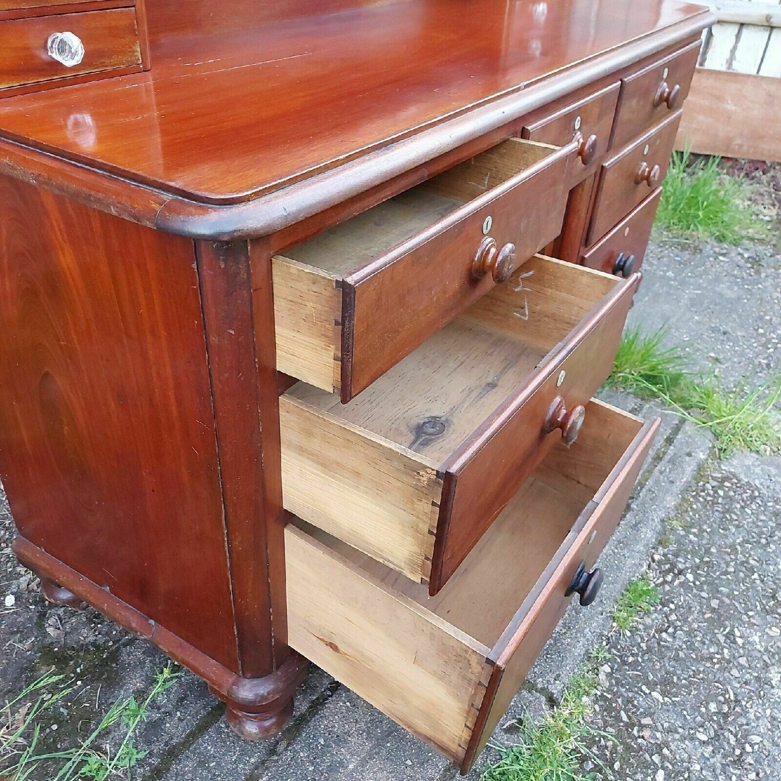photo buy Antique Mahogany Victorian Chiffonier Sideboard 11 Drawers Cupboard And Key