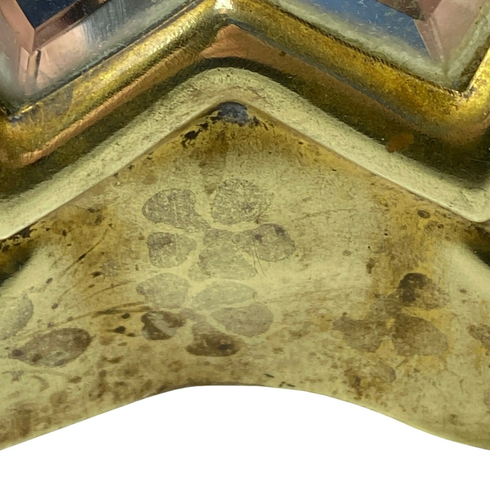 Antique French Art Nouveau Brass Dragonfly Mirror   5 Leaf Clover   Wall Hanging   Free Standing   Home Decor photo buy
