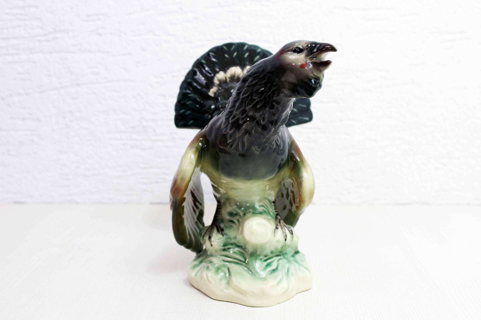 Figurine Of Heather Rooster Or Large Tetra In Ceramic 1970 photo for sale