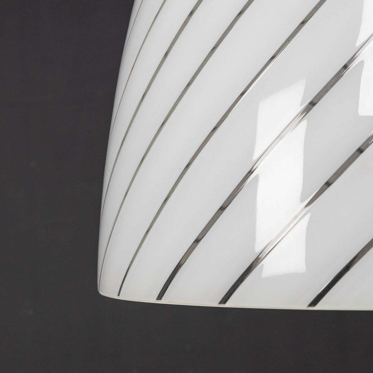 20th Century Italian Murano Glass Swirl Bowl Pendant Light By Avmazzega, C.1970 photo vinterior