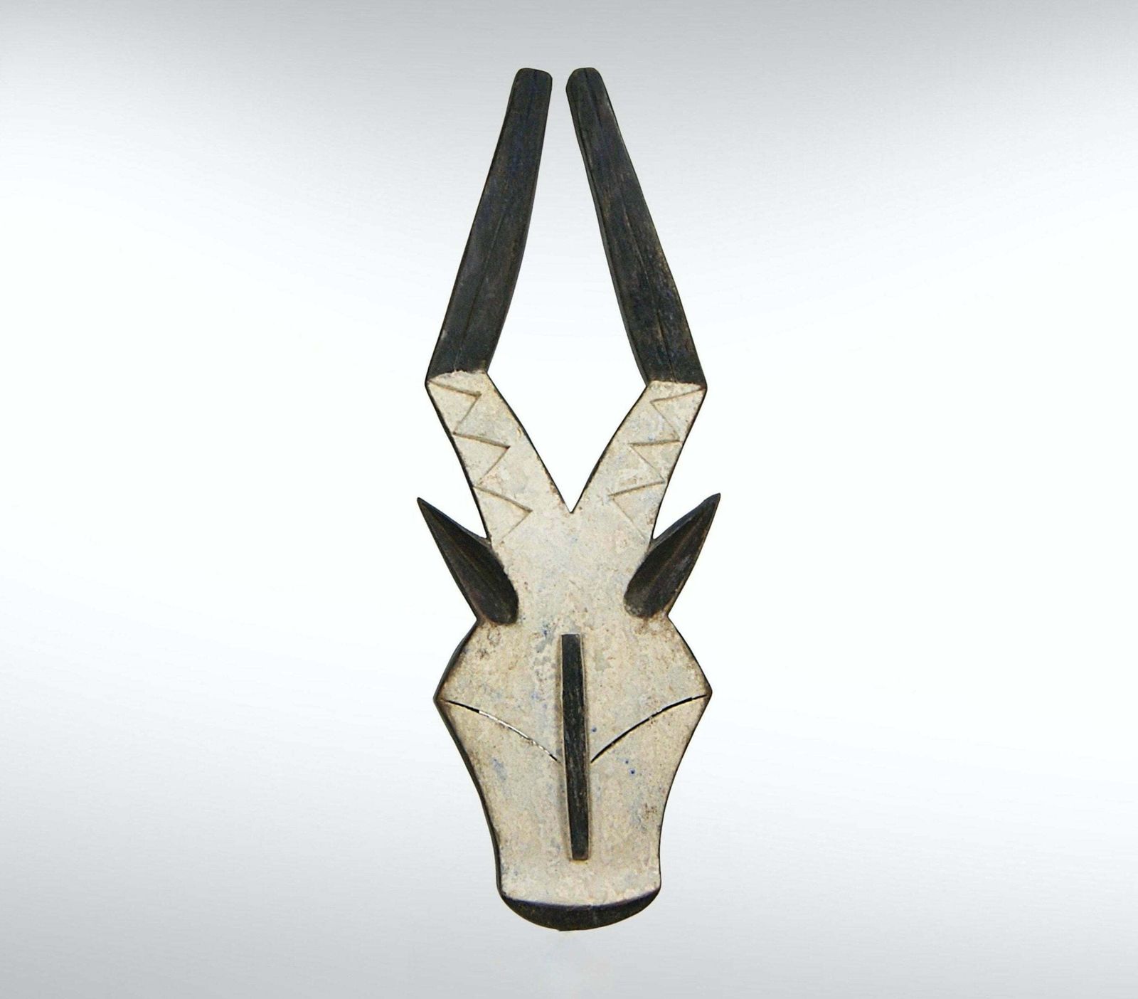 Antique African Gabon Ekuk Kwele Tribal Antelope Mask Wall Hanging