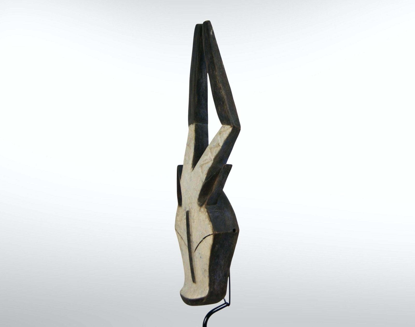 Antique African Gabon Ekuk Kwele Tribal Antelope Mask Wall Hanging photo Art
