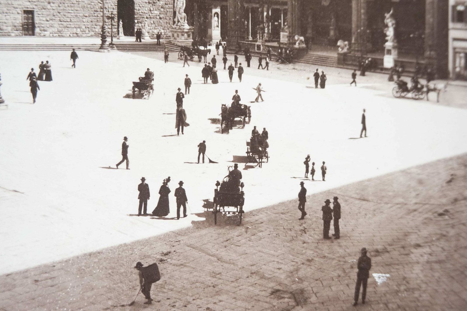 Large Old Photograph On Wood Panel   Florence Italy photo buy