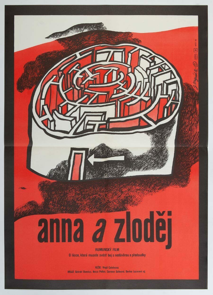 Original Film Poster, Anna And The Thief, Jan Ungrád, 1982, Genuine Czech Vintage Print photo buy