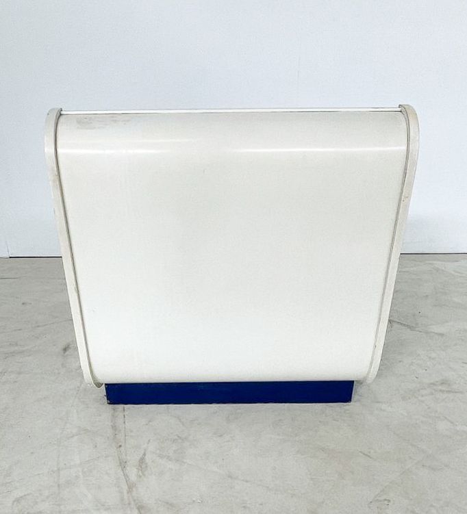 Pair Of Italian Mid Century Modern Red & Blue Armchairs photo 3290.0