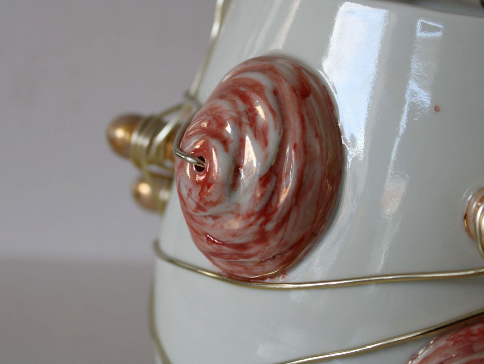 Inese Brants Vases With Wires   Set Of Two 2009, Porcelain, Wire, photo vintage