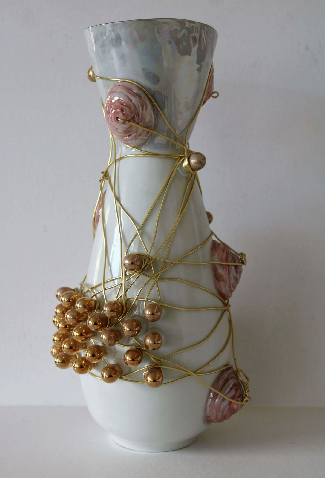 Home Decor Inese Brants Vases With Wires   Set Of Two 2009, Porcelain, Wire, photo
