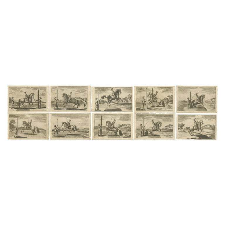Set Of 10 Antique Horse Riding Prints