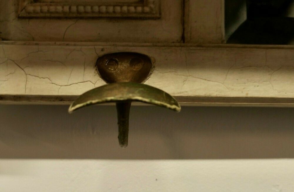 Arts And Crafts French Painted Wall Mirror With Shelf And Coat Hooks photo Home Decor