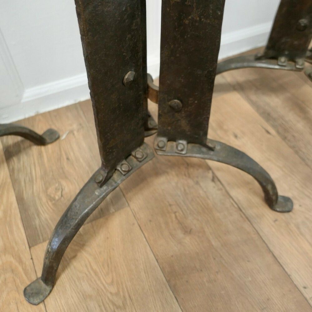 Set Of 4 Hand Forged Iron 5ft Floor Standing Cathedral Candle Sticks, photo 7200.0