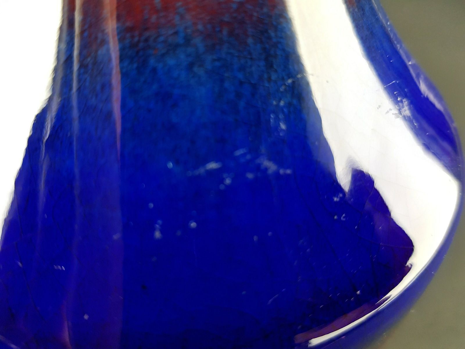 Vintage Schlossberg Keramik Red And Blue Stylish Vase West German Pottery 1960s 1970s photo vinterior