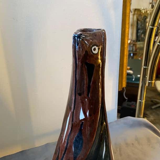 1970s Modernist Hand Painted Ceramic Sicilian Vase By Garofalo photo Home Decor
