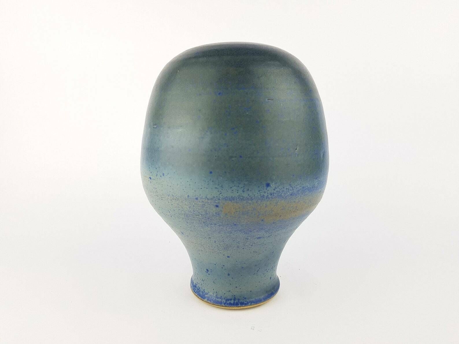 Vintage Ernst P. Degen Blue And Purple Stylish Studio Art Vase Mid Century Design