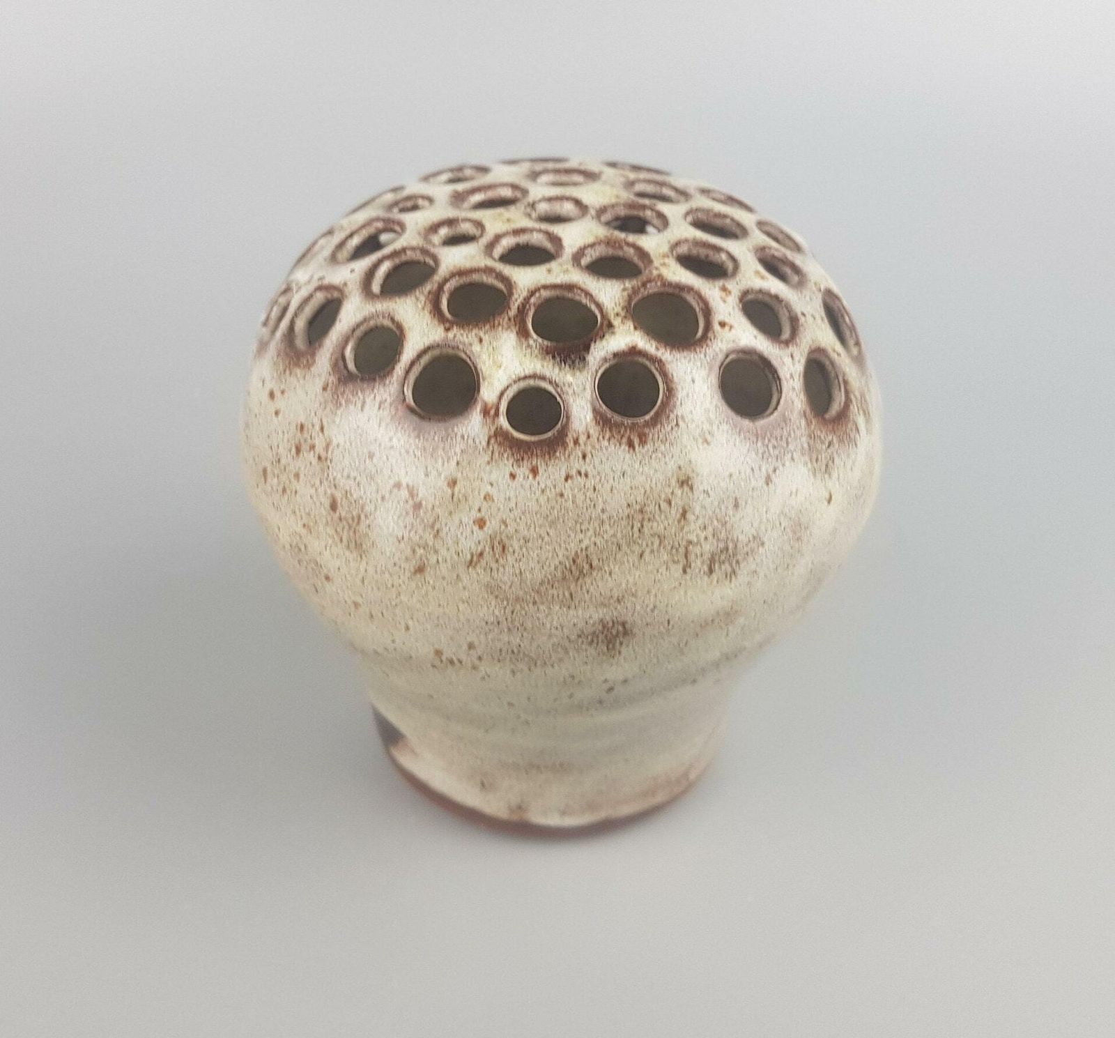 Vintage Studio Art Pottery Beige And Brown Vase By Werkstatt Christine Und Rainer Serocka From West Germany photo for sale