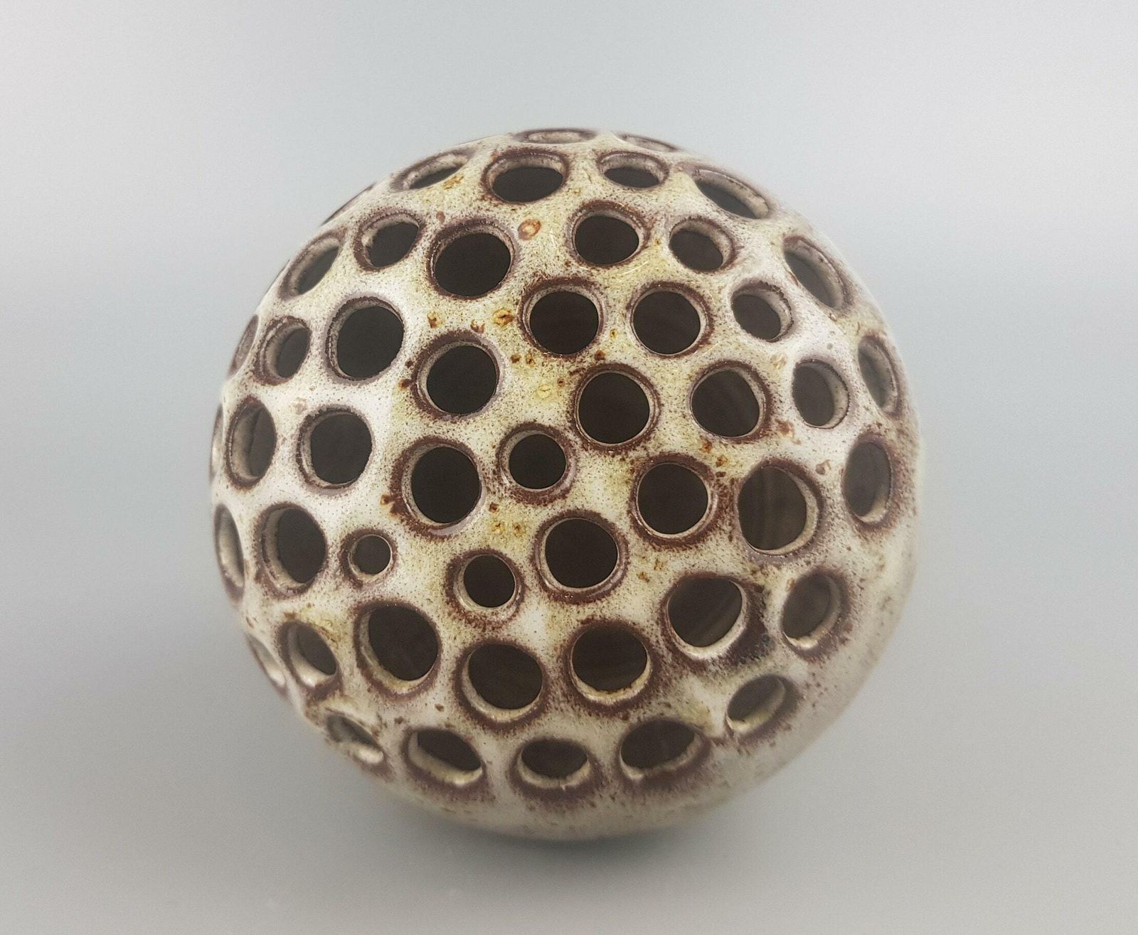 Vintage Studio Art Pottery Beige And Brown Vase By Werkstatt Christine Und Rainer Serocka From West Germany photo 76.0