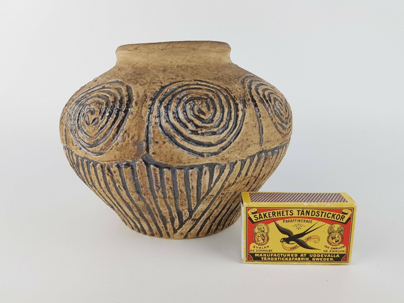 Vintage Carstens Keramik Brown Timeless Vase With Incised Pattern 120 12 West German Pottery 1950s photo furniture