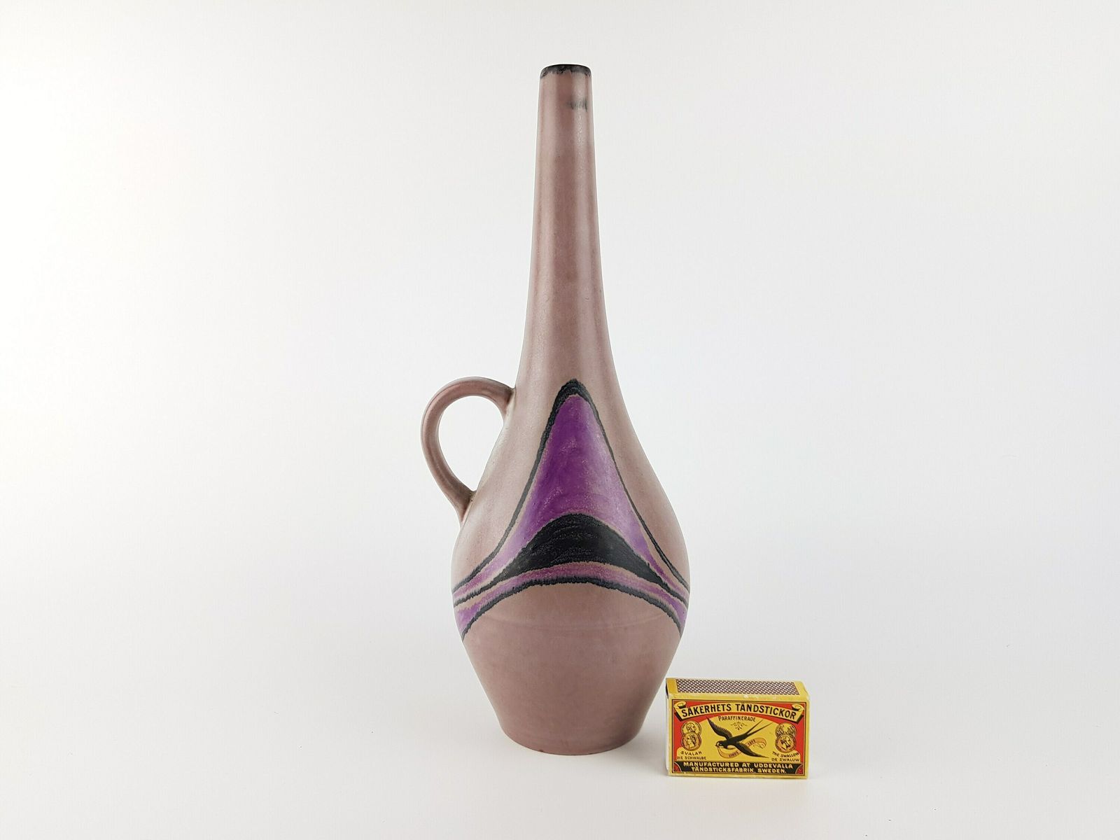 Vintage Ruscha Keramik Roze Paarse Vaas Met Handvatten Van Kurt Tschörner 339 West German Pottery, Jaren 1970 photo furniture