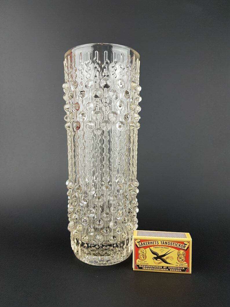 Vintage 1974s Hermanova Clear Glass Vase From Czech Republic By Frantisek Peceny photo furniture