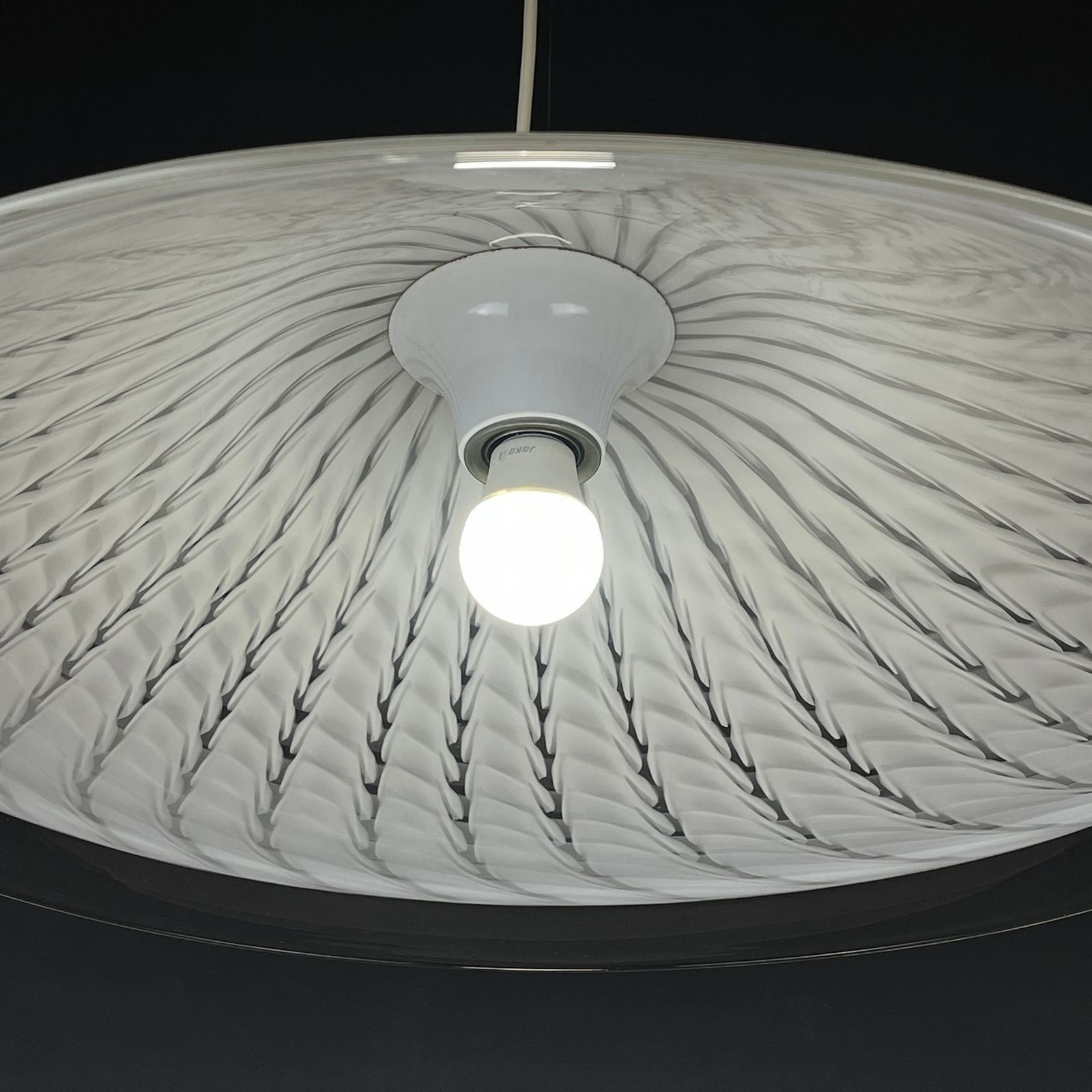 Vintage Swirl Murano Glass Pendant Lamp Italy 1970s photo buy