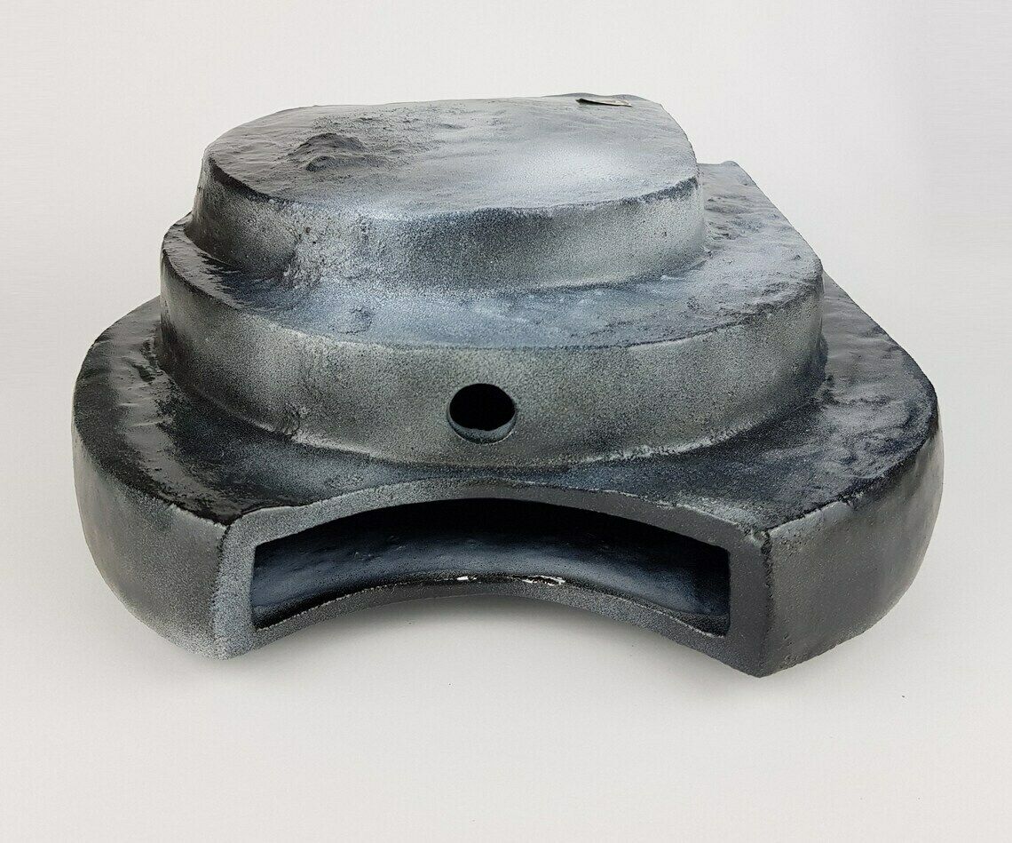 Vintage Schaffenacker Studio Art Pottery Blue Gray Air Brushed Triple Layer Vase V 776/3, West German Pottery photo vintage