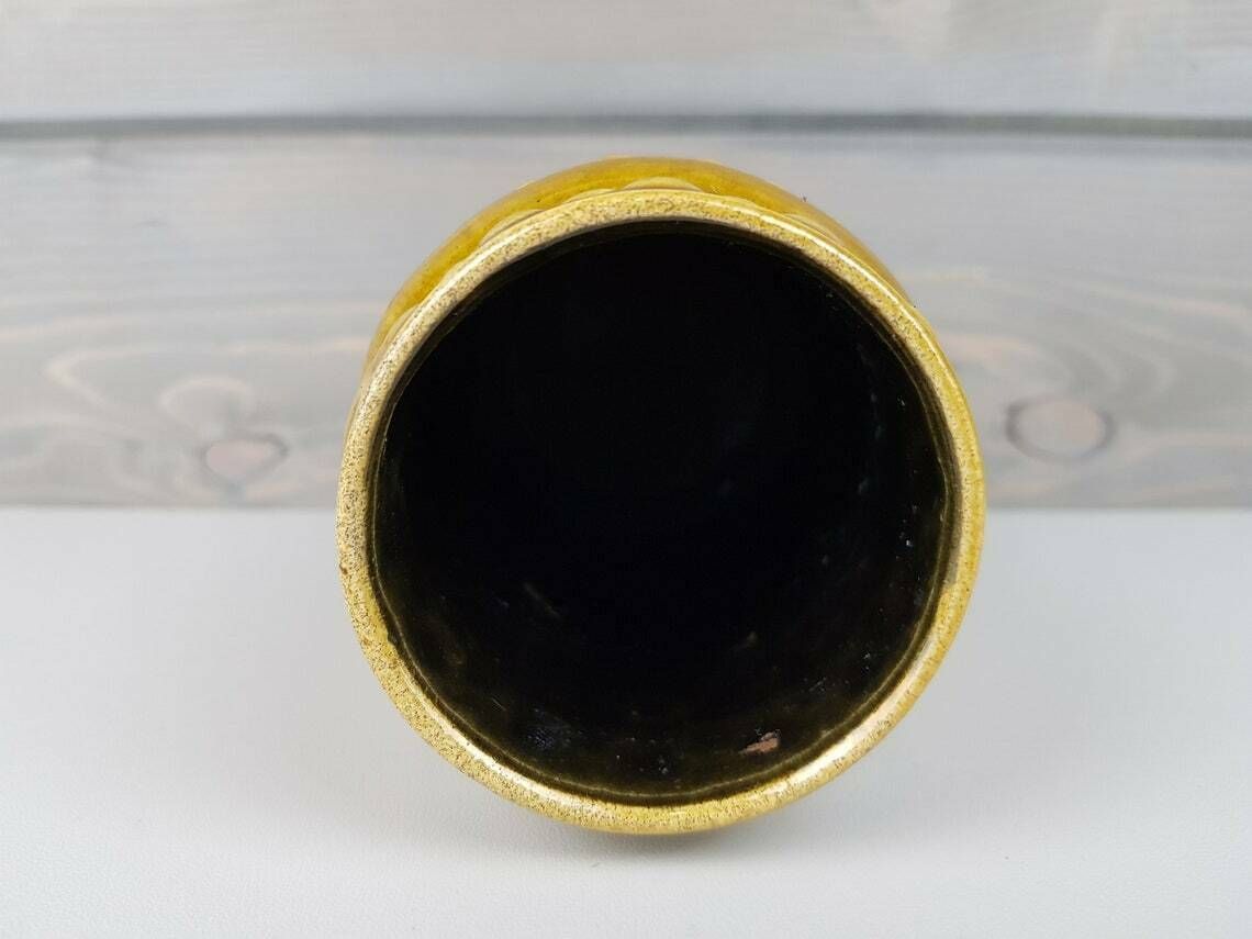 Vintage Akru Keramik (Alfred Krupp) Olive Green Vase West German Pottery Fat Lav photo 51.0