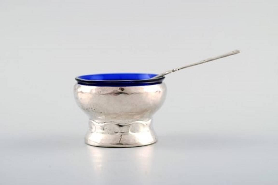 Fernanda Hansen, Copenhagen, Four Art Nouveau Salt Cellars With Their Spoons photo for sale