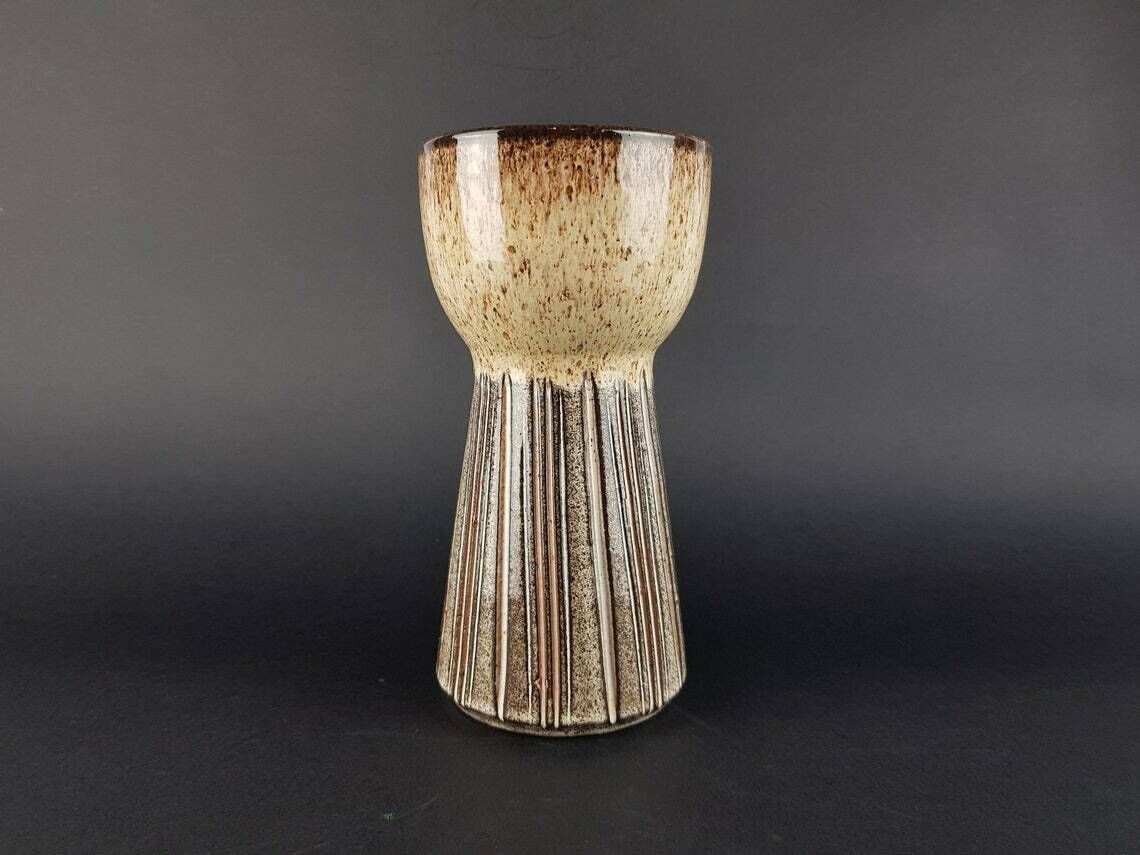 Vintage Studio Art Pottery Vase By Walter Freigang, Hohenleipisch, East Germany, Ddr