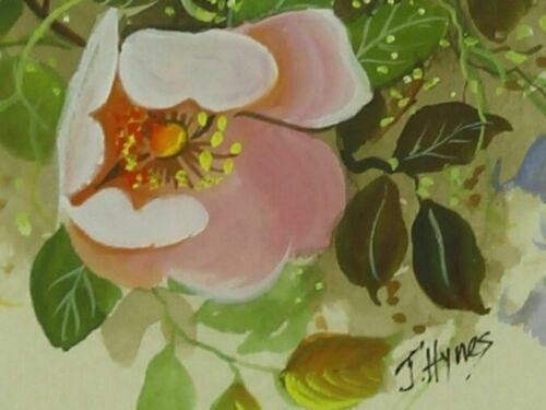 Watercolour Of Bluebells, Dog Roses And Red Clover By Joe Hynes. photo for sale