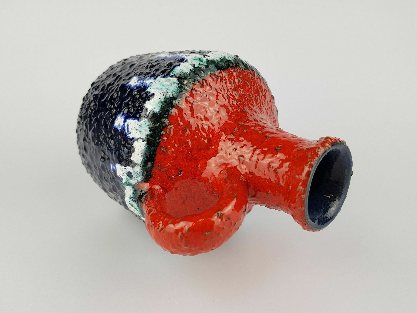 Vintage Marei Keramik Majolikafabrik Rheinbach Handled Fat Lava Vase 1970s West German Pottery 4300 photo Home Decor