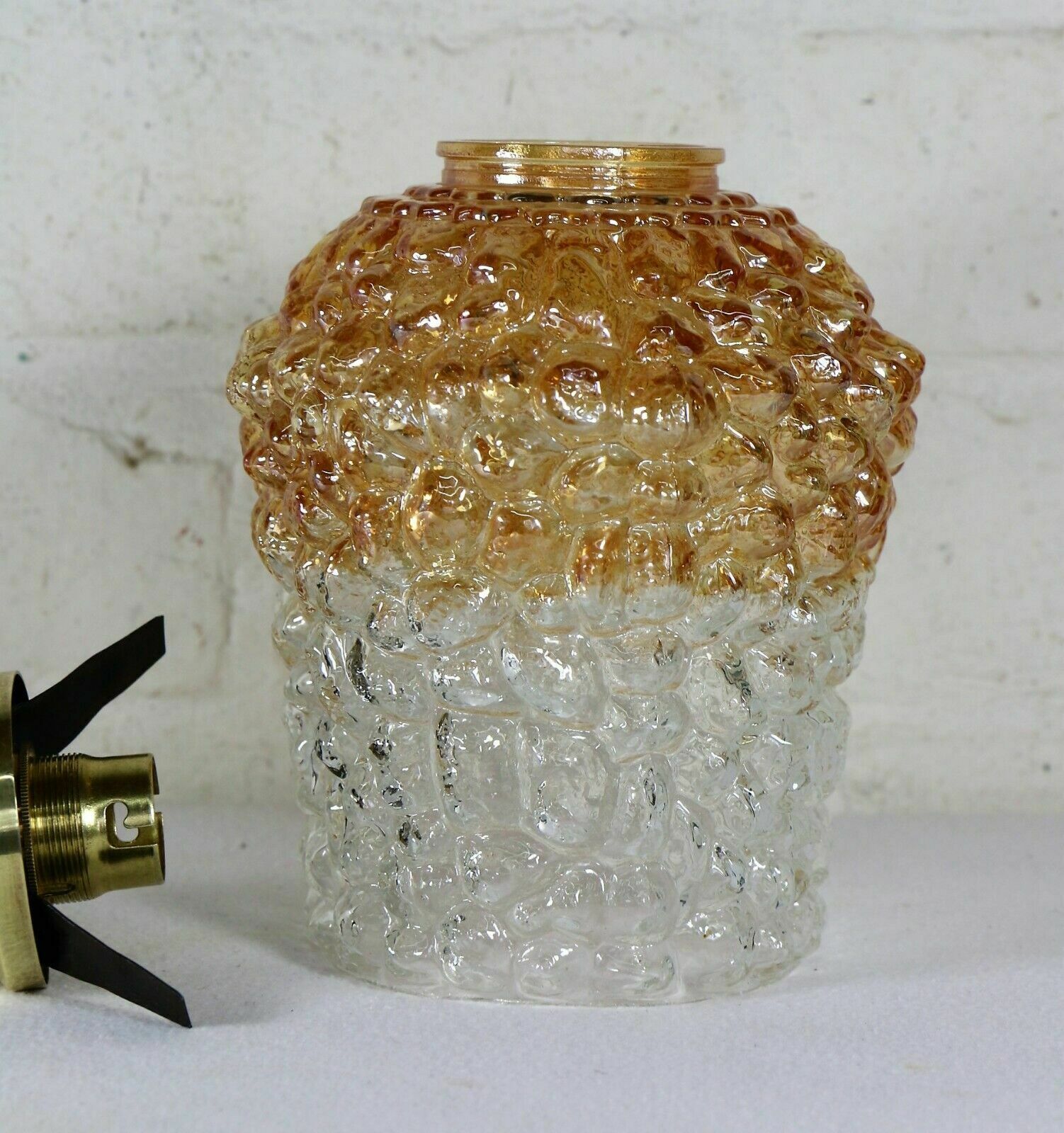 Vintage Ceiling Light French 1960s Glass Retro Bubble Glass Pendant photo vintage