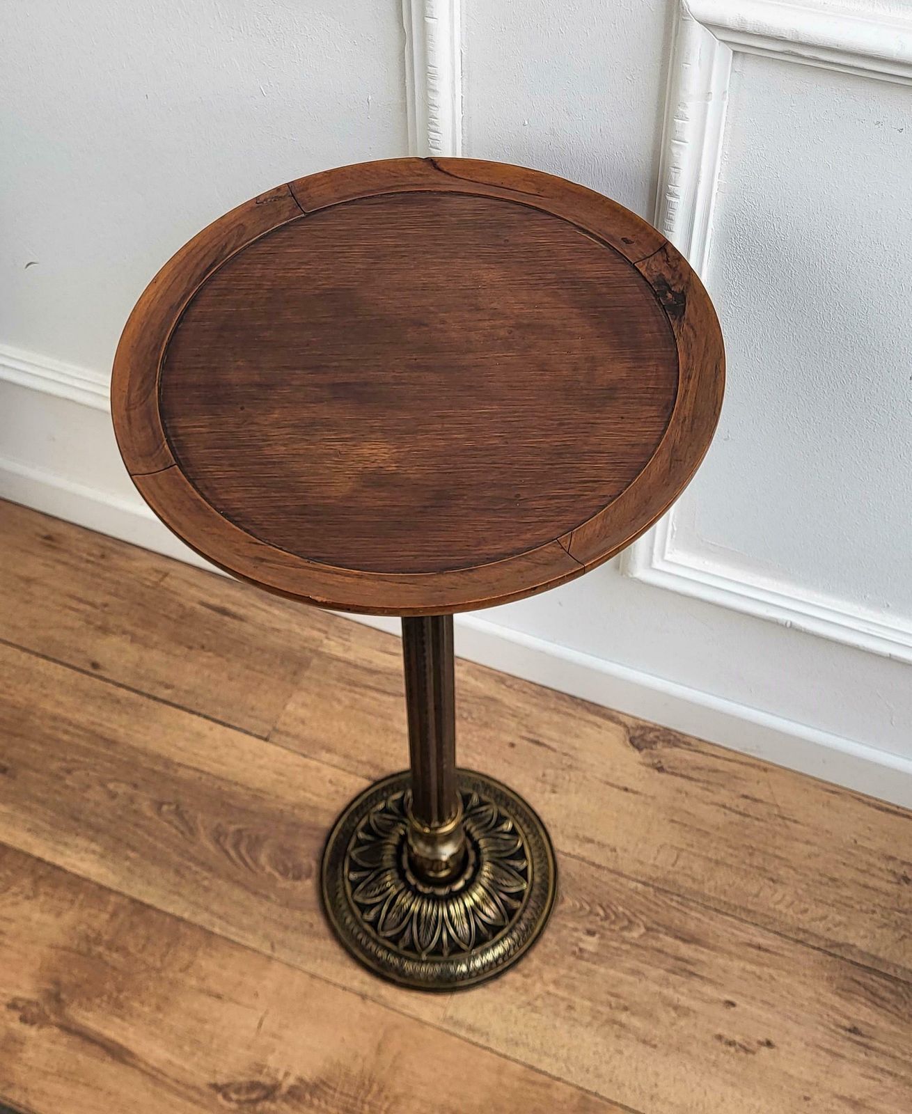 1980s Italian Modern Regency Neoclassical Brass Pedestal, Flower Pot Stand photo Home Decor